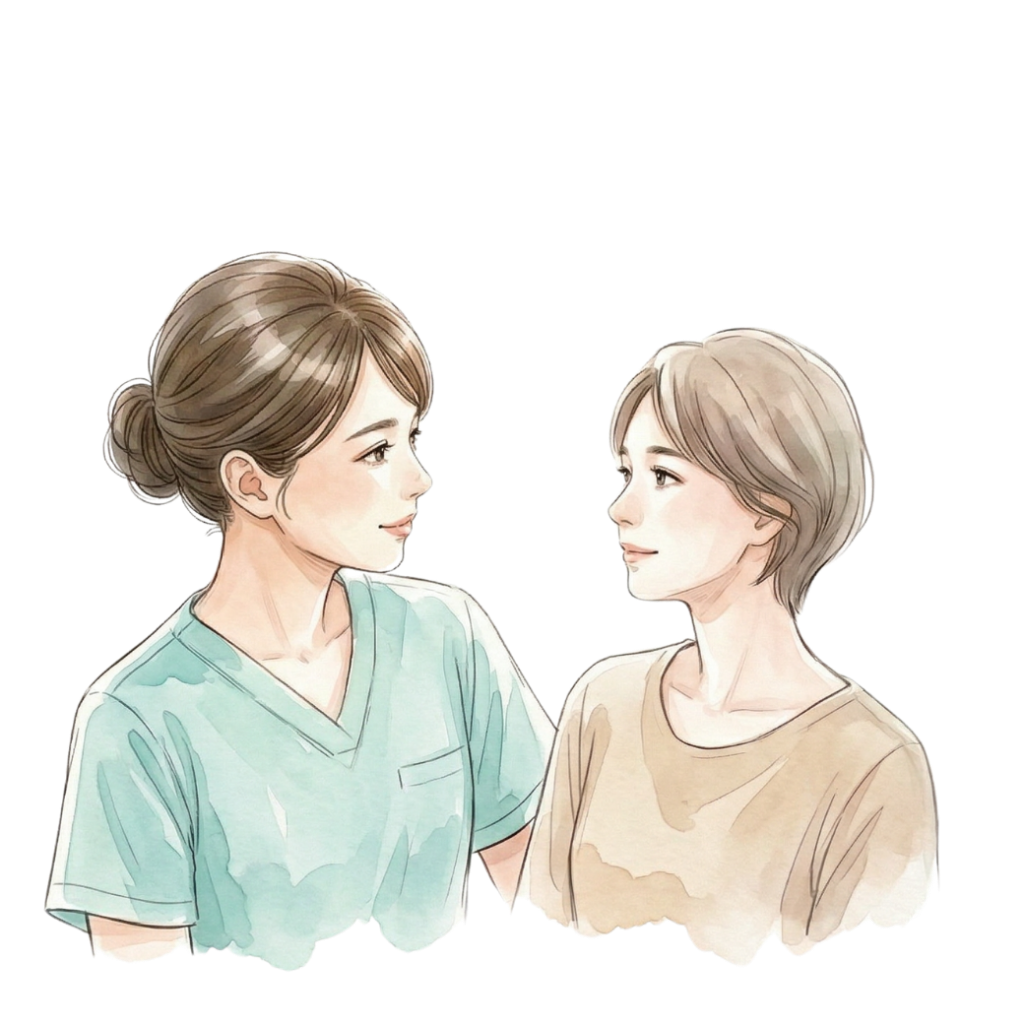看護師と患者のイラスト